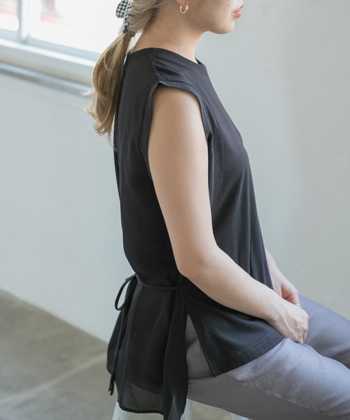 ITEMS URBANRESEARCH(アイテムズ アーバンリサーチ)の「異素材ドッキングチュニック(Tシャツ/カットソー・レディース・ブラック/ミント/オフホワイト・FREE)」の18枚目の写真