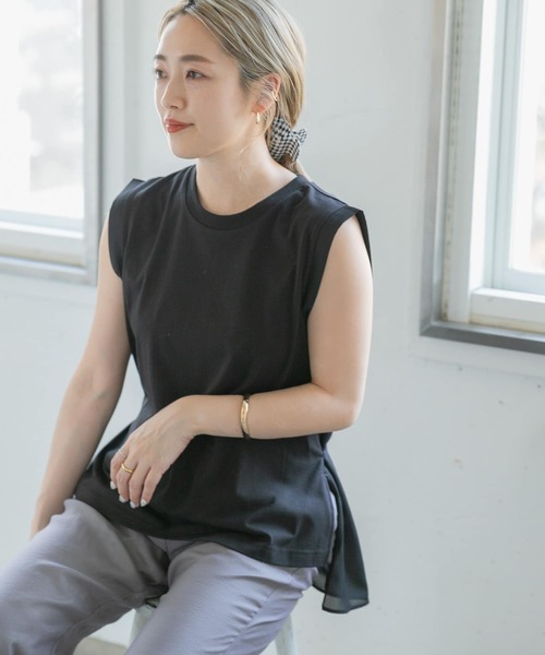 ITEMS URBANRESEARCH(アイテムズ アーバンリサーチ)の「異素材ドッキングチュニック(Tシャツ/カットソー・レディース・ブラック/ミント/オフホワイト・FREE)」の19枚目の写真