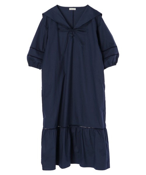 earth music&ecology（アースミュージックアンドエコロジー）の「【WEB限定】セーラーカラーボリュームワンピース ＊（ワンピース・レディース・オフホワイト/ネイビー/ストライプ・FREE）」の16枚目の写真