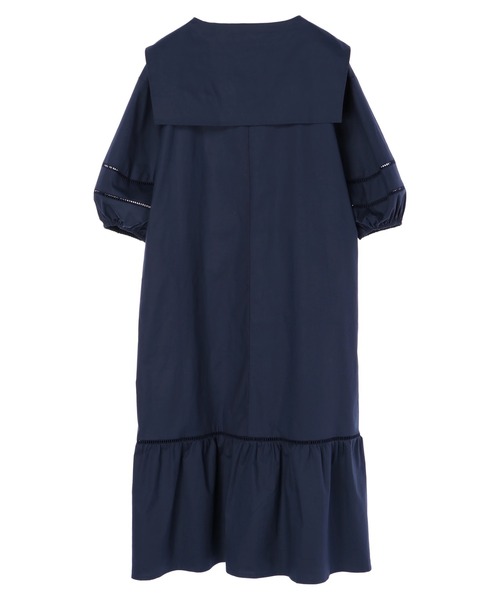 earth music&ecology（アースミュージックアンドエコロジー）の「【WEB限定】セーラーカラーボリュームワンピース ＊（ワンピース・レディース・オフホワイト/ネイビー/ストライプ・FREE）」の13枚目の写真