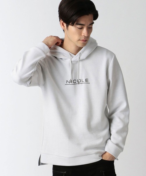 HIDEAWAYS NICOLE（ハイダウェイニコル）の「ダブルフェイスプルオーバーパーカ（パーカー・メンズ・ブラック×グレー/ホワイト×グレー/ホワイト系その他/グレー系その他/ネイビー系・MEDIUM/LARGE/X-LARGE）」の2枚目の写真