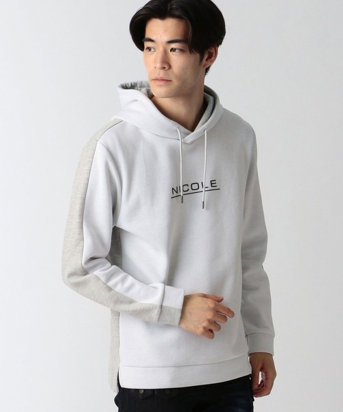 HIDEAWAYS NICOLE（ハイダウェイニコル）の「ダブルフェイスプルオーバーパーカ（パーカー・メンズ・ブラック×グレー/ホワイト×グレー/ホワイト系その他/グレー系その他/ネイビー系・MEDIUM/LARGE/X-LARGE）」の3枚目の写真