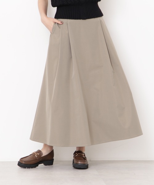 N.（N. Natural Beauty Basic）（エヌエヌナチュラルビューティーベーシック）の「◆タックフレアロングスカート（スカート・レディース・ピンク/グリーン/モカ・MEDIUM）」の4枚目の写真