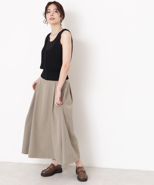 N.（N. Natural Beauty Basic）（エヌエヌナチュラルビューティーベーシック）の「◆タックフレアロングスカート（スカート・レディース・ピンク/グリーン/モカ・MEDIUM）」の6枚目の写真