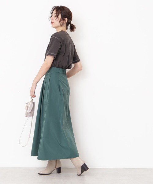 N.（N. Natural Beauty Basic）（エヌエヌナチュラルビューティーベーシック）の「◆タックフレアロングスカート（スカート・レディース・ピンク/グリーン/モカ・MEDIUM）」の8枚目の写真