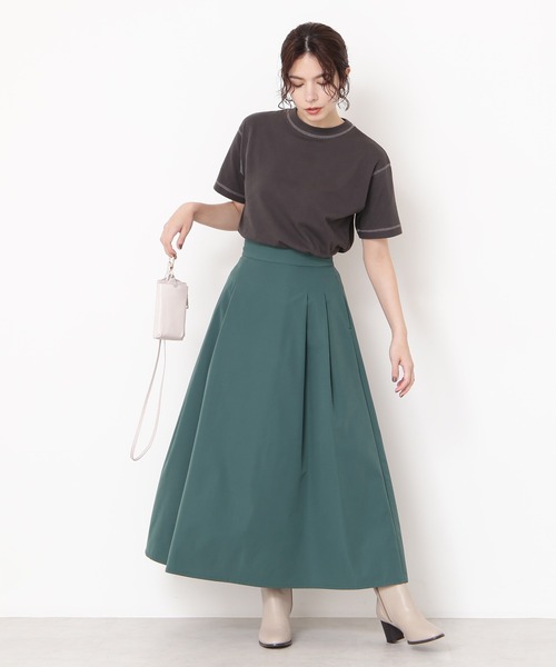 N.（N. Natural Beauty Basic）（エヌエヌナチュラルビューティーベーシック）の「◆タックフレアロングスカート（スカート・レディース・ピンク/グリーン/モカ・MEDIUM）」の7枚目の写真