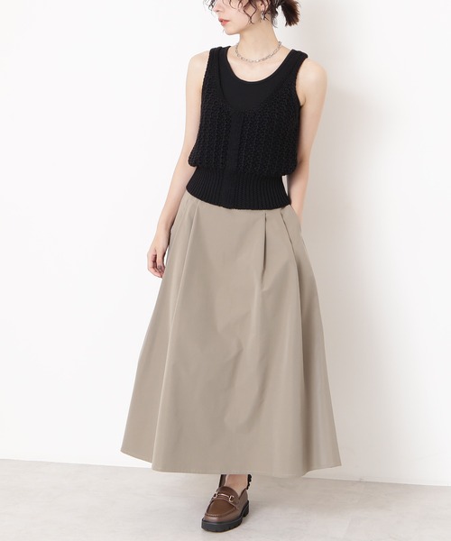 N.（N. Natural Beauty Basic）（エヌエヌナチュラルビューティーベーシック）の「◆タックフレアロングスカート（スカート・レディース・ピンク/グリーン/モカ・MEDIUM）」の16枚目の写真