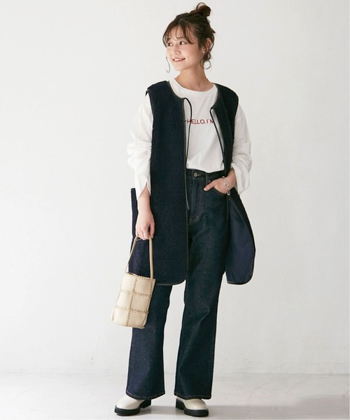 SLOBE IENA（スローブイエナ）の「HELLO.IMロンTEE【手洗い可能】◆（Tシャツ/カットソー・レディース・ホワイト/ベージュ・FREE）」の21枚目の写真