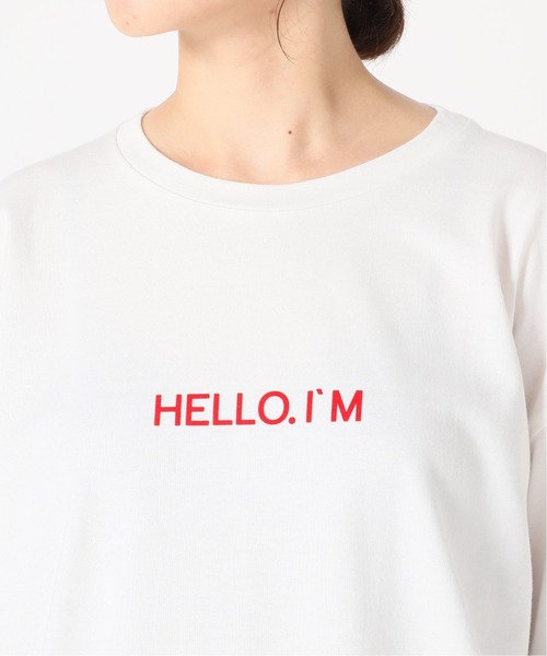 SLOBE IENA（スローブイエナ）の「HELLO.IMロンTEE【手洗い可能】◆（Tシャツ/カットソー・レディース・ホワイト/ベージュ・FREE）」の11枚目の写真