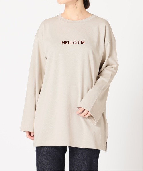 SLOBE IENA（スローブイエナ）の「HELLO.IMロンTEE【手洗い可能】◆（Tシャツ/カットソー・レディース・ホワイト/ベージュ・FREE）」の17枚目の写真