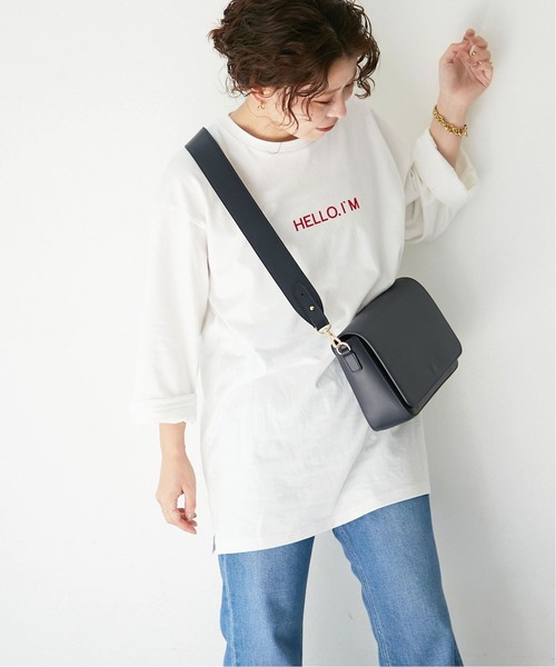 SLOBE IENA（スローブイエナ）の「HELLO.IMロンTEE【手洗い可能】◆（Tシャツ/カットソー・レディース・ホワイト/ベージュ・FREE）」の13枚目の写真