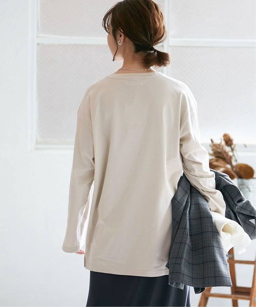 SLOBE IENA（スローブイエナ）の「HELLO.IMロンTEE【手洗い可能】◆（Tシャツ/カットソー・レディース・ホワイト/ベージュ・FREE）」の6枚目の写真