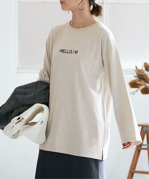 SLOBE IENA（スローブイエナ）の「HELLO.IMロンTEE【手洗い可能】◆（Tシャツ/カットソー・レディース・ホワイト/ベージュ・FREE）」の14枚目の写真