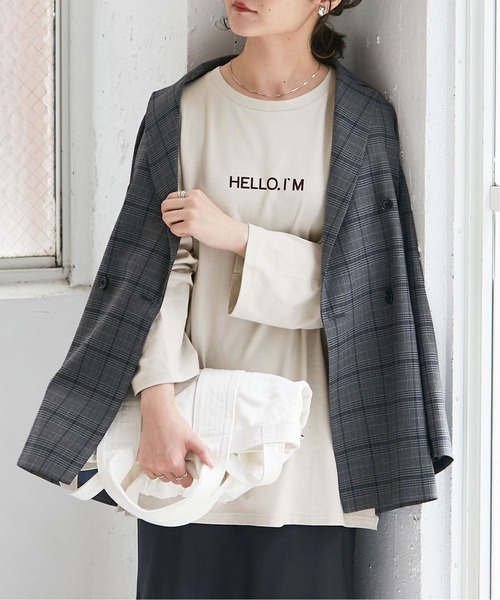 SLOBE IENA（スローブイエナ）の「HELLO.IMロンTEE【手洗い可能】◆（Tシャツ/カットソー・レディース・ホワイト/ベージュ・FREE）」の15枚目の写真