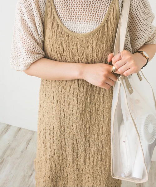 nemne store（ネンネストア）の「花束とジャガードキャミワンピース（ワンピース・レディース・ベージュ/ブラック/ライトグリーン/オフホワイト・F）」の14枚目の写真