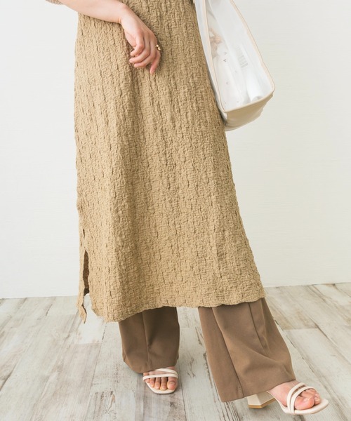 nemne store（ネンネストア）の「花束とジャガードキャミワンピース（ワンピース・レディース・ベージュ/ブラック/ライトグリーン/オフホワイト・F）」の16枚目の写真