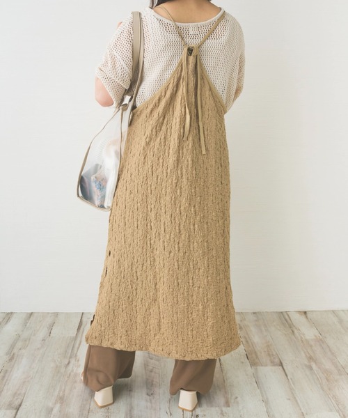 nemne store（ネンネストア）の「花束とジャガードキャミワンピース（ワンピース・レディース・ベージュ/ブラック/ライトグリーン/オフホワイト・F）」の10枚目の写真