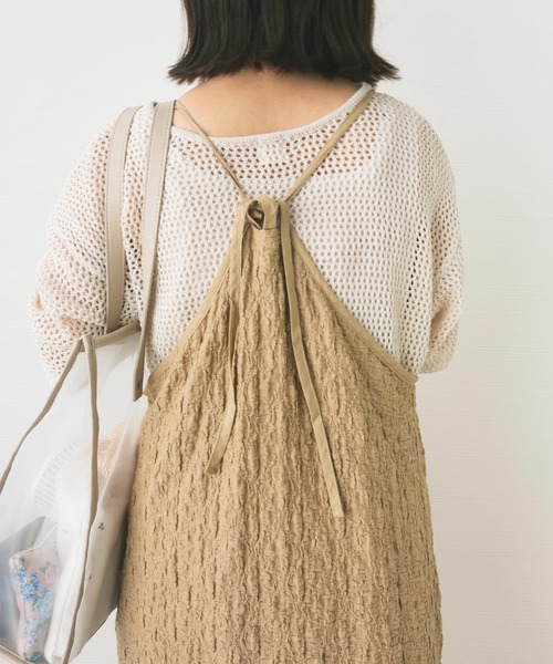 nemne store（ネンネストア）の「花束とジャガードキャミワンピース（ワンピース・レディース・ベージュ/ブラック/ライトグリーン/オフホワイト・F）」の13枚目の写真