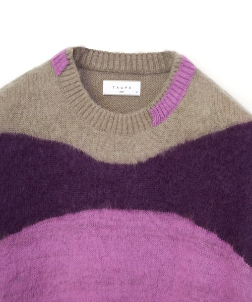 TAUPE(トープ)の「TAUPE/トープ/Mohair Intarsia Crewneck Sweater/モヘヤインターシャクルーニット(ニット/セーター・メンズ・ダークグリーン/パープル・2/3)」の14枚目の写真