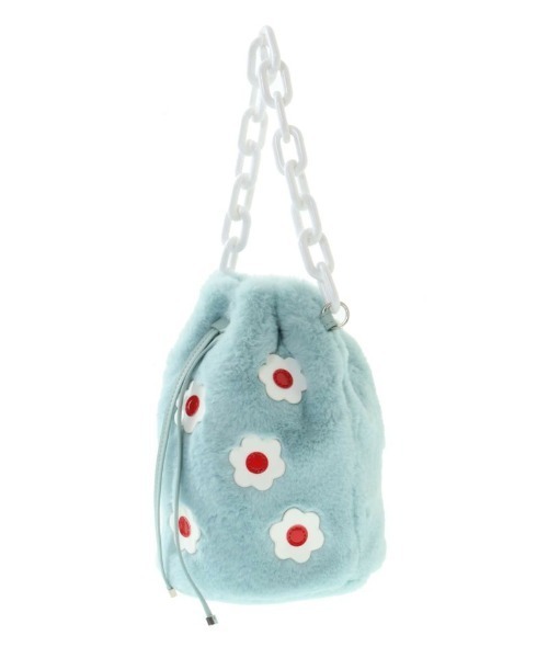 Candy Stripper（キャンディストリッパー）の「FLOWER DRAWSTRING バッグ（ハンドバッグ・レディース・ライトブルー/ブラック・FREE）」の6枚目の写真