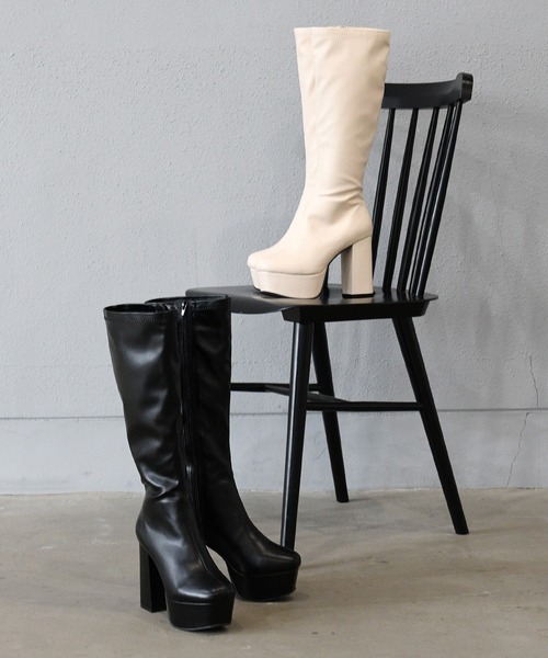 NOFALL（ノーフォール）の「厚底チャンキーヒールストレッチロング