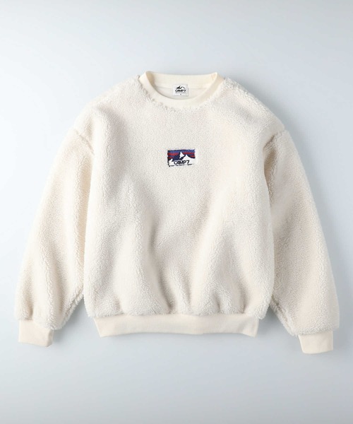 CAMP7(キャンプセブン)の「【CAMP7】マウンテン刺繍ロゴボアプルオーバー(スウェット・レディース・ブラック/グレー/オフホワイト・S/M/L)」の9枚目の写真