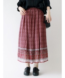 裾ラインプリントスカート
