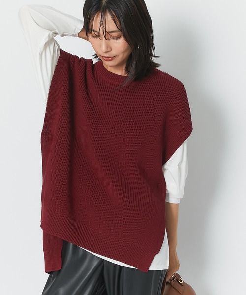 RIVE DROITE（リヴドロワ）の「抜け感のあるレイヤードスタイルが完成する　片畦ワイドベスト（ベスト・レディース・ネイビー/バーガンディー・FREE）」の21枚目の写真