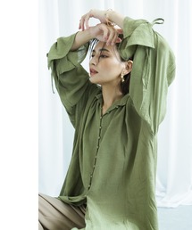 White Collection | 【2021A/W】シフォン楊柳キャンディスリーブブラウスワンピース(シャツ/ブラウス)