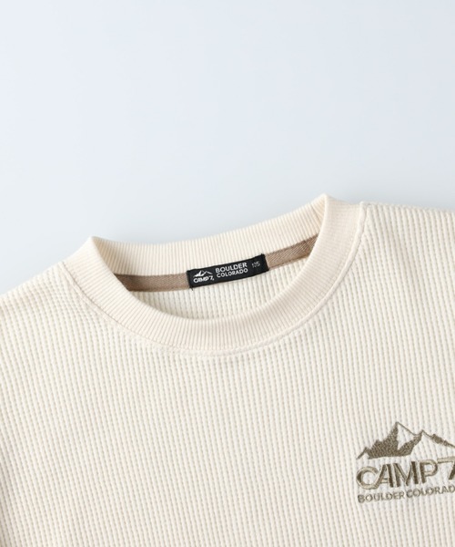 CAMP7（キャンプセブン）の「【CAMP7】ワッフルロンＴ（Tシャツ/カットソー・キッズ・ブラック/パープル/ブルー/グリーン/ベージュ/オフホワイト・105/120/130/155/140）」の18枚目の写真