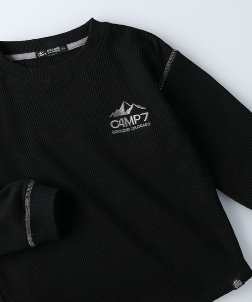 CAMP7（キャンプセブン）の「【CAMP7】ワッフルロンＴ（Tシャツ/カットソー・キッズ・ブラック/パープル/ブルー/グリーン/ベージュ/オフホワイト・105/120/130/155/140）」の21枚目の写真