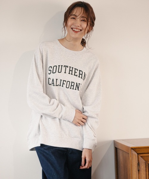 GLOBAL WORK（グローバルワーク）の「キレイ見えサラサラプリント長袖/958095（Tシャツ/カットソー・レディース・ライトグレー/ネイビー/オフホワイト/カーキ/ダークグレー・MEDIUM/LARGE）」の3枚目の写真