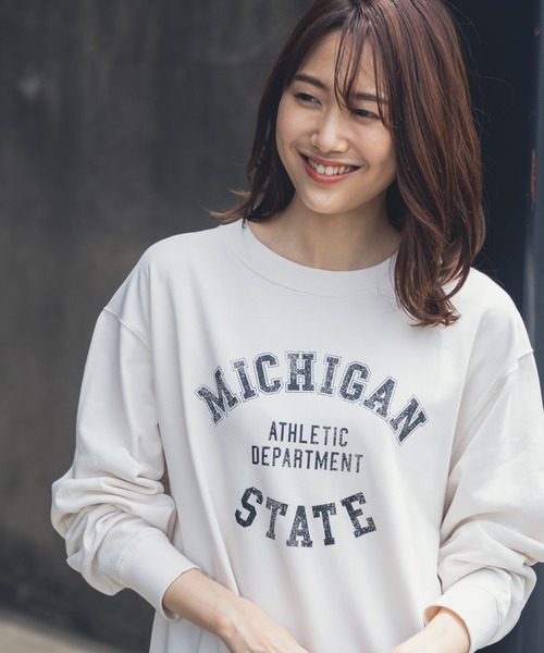 GLOBAL WORK（グローバルワーク）の「キレイ見えサラサラプリント長袖/958095（Tシャツ/カットソー・レディース・ライトグレー/ネイビー/オフホワイト/カーキ/ダークグレー・MEDIUM/LARGE）」の19枚目の写真