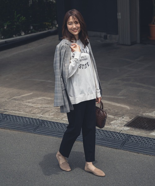 GLOBAL WORK（グローバルワーク）の「キレイ見えサラサラプリント長袖/958095（Tシャツ/カットソー・レディース・ライトグレー/ネイビー/オフホワイト/カーキ/ダークグレー・MEDIUM/LARGE）」の15枚目の写真