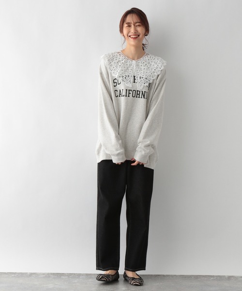 GLOBAL WORK（グローバルワーク）の「キレイ見えサラサラプリント長袖/958095（Tシャツ/カットソー・レディース・ライトグレー/ネイビー/オフホワイト/カーキ/ダークグレー・MEDIUM/LARGE）」の11枚目の写真