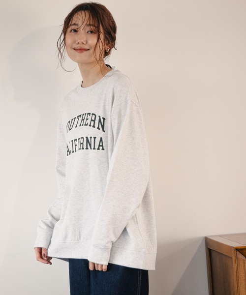 GLOBAL WORK（グローバルワーク）の「キレイ見えサラサラプリント長袖/958095（Tシャツ/カットソー・レディース・ライトグレー/ネイビー/オフホワイト/カーキ/ダークグレー・MEDIUM/LARGE）」の8枚目の写真