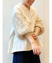 BEARDSLEY | カギ針袖裏毛プルオーバー(Tシャツ/カットソー)