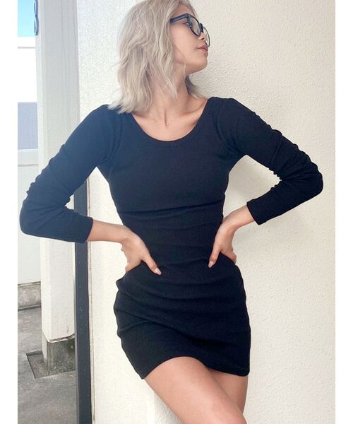 GYDA(ジェイダ)の「バックリボンテレコミニOP(ワンピース・レディース・ブラック/グレー/カーキ・FREE)」の20枚目の写真