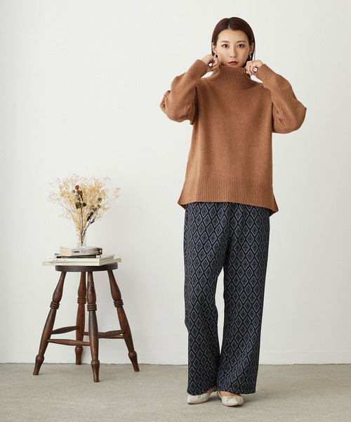 NICOLE white(ニコルホワイト)の「ダマスク柄ジャガードパンツ(その他パンツ・レディース・ベージュ系/ブラウン系/ブルー系・FREE)」の19枚目の写真