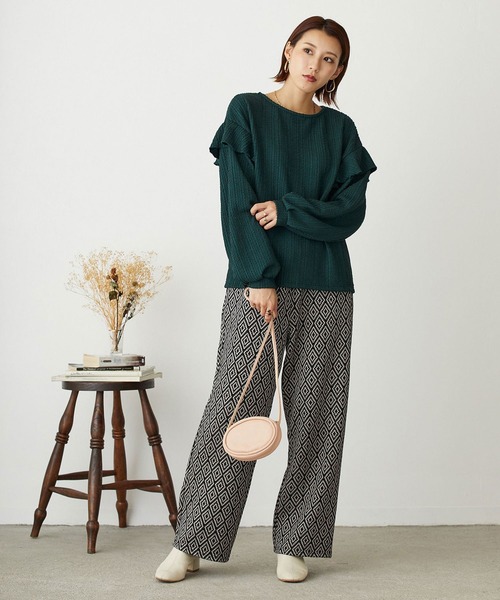 NICOLE white(ニコルホワイト)の「ダマスク柄ジャガードパンツ(その他パンツ・レディース・ベージュ系/ブラウン系/ブルー系・FREE)」の20枚目の写真