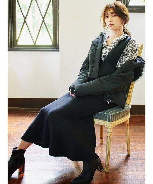 RESEXXY（リゼクシー）の「バイカラーパターンボリュームシャツ（シャツ/ブラウス・レディース・ブラック/ベージュ/キャメル・FREE）」の6枚目の写真