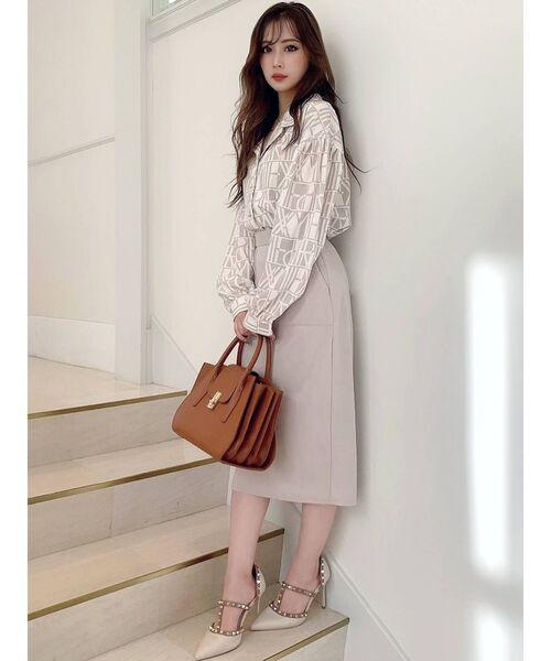 RESEXXY（リゼクシー）の「バイカラーパターンボリュームシャツ（シャツ/ブラウス・レディース・ブラック/ベージュ/キャメル・FREE）」の18枚目の写真