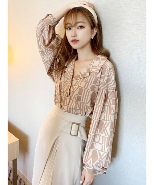 RESEXXY（リゼクシー）の「バイカラーパターンボリュームシャツ（シャツ/ブラウス・レディース・ブラック/ベージュ/キャメル・FREE）」の22枚目の写真