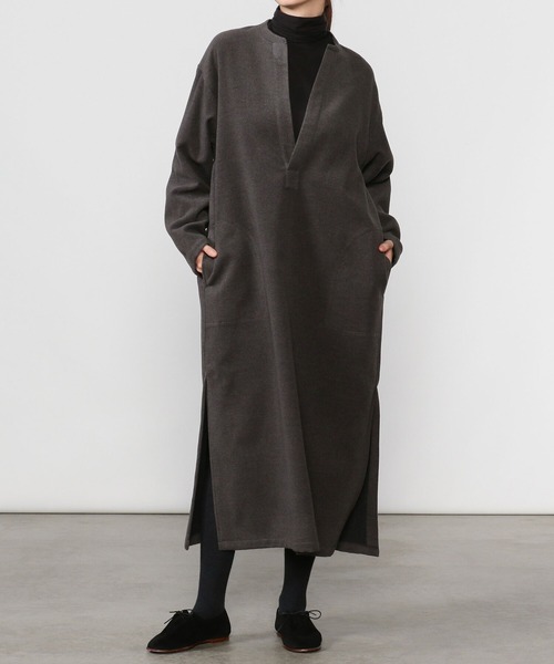 UNFIL（アンフィル）の「【unfil】カフタンドレス WOMEN（ワンピース・レディース・ベージュ/ダークグレー・0）」の9枚目の写真