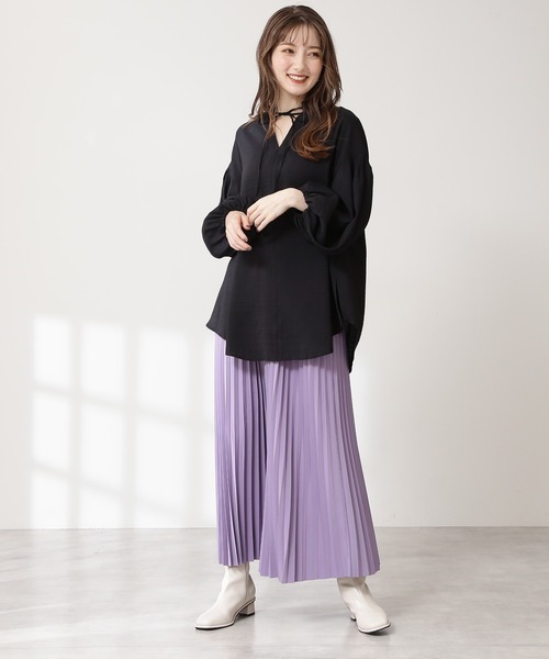 N.（N. Natural Beauty Basic）（エヌエヌナチュラルビューティーベーシック）の「◆前後２ＷＡＹハイネックブラウス（シャツ/ブラウス・レディース・オフホワイト/ブラック/イエロー・MEDIUM）」の7枚目の写真