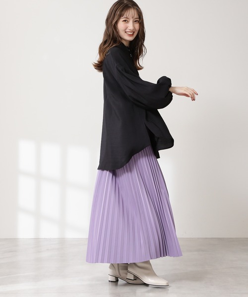 N.（N. Natural Beauty Basic）（エヌエヌナチュラルビューティーベーシック）の「◆前後２ＷＡＹハイネックブラウス（シャツ/ブラウス・レディース・オフホワイト/ブラック/イエロー・MEDIUM）」の8枚目の写真