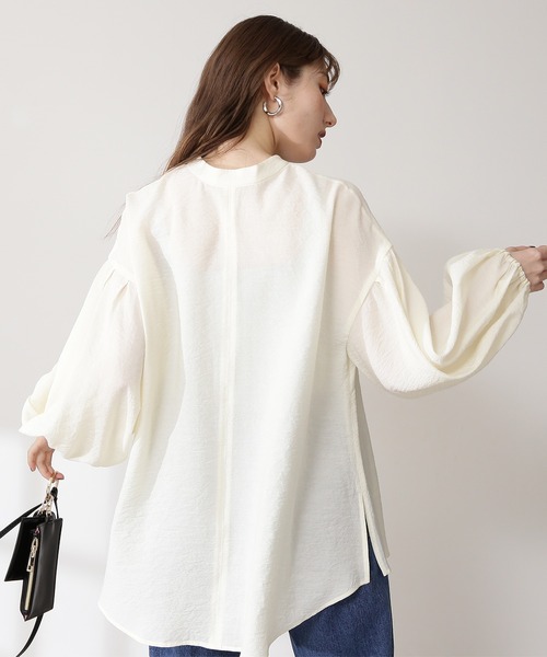 N.（N. Natural Beauty Basic）（エヌエヌナチュラルビューティーベーシック）の「◆前後２ＷＡＹハイネックブラウス（シャツ/ブラウス・レディース・オフホワイト/ブラック/イエロー・MEDIUM）」の10枚目の写真