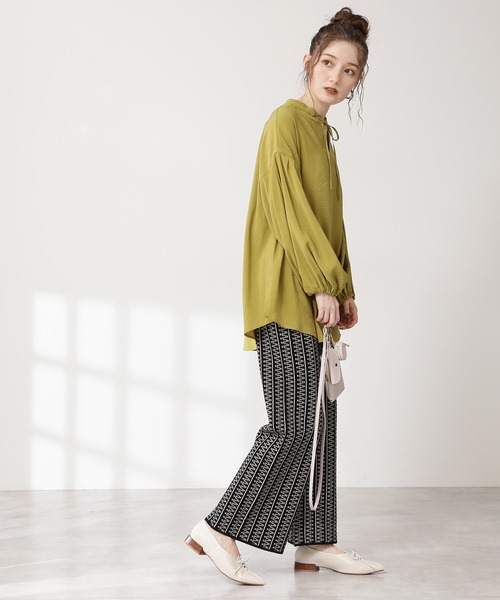 N.（N. Natural Beauty Basic）（エヌエヌナチュラルビューティーベーシック）の「◆前後２ＷＡＹハイネックブラウス（シャツ/ブラウス・レディース・オフホワイト/ブラック/イエロー・MEDIUM）」の13枚目の写真