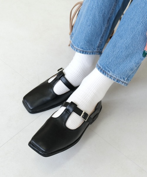 AmiAmi（アミアミ）の「Tストラップローファー（ローファー・レディース・ブラック/ブラウン/ピンク/アイボリー・L/LL/M/S）」の11枚目の写真