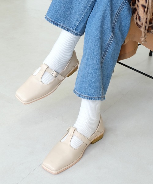 AmiAmi（アミアミ）の「Tストラップローファー（ローファー・レディース・ブラック/ブラウン/ピンク/アイボリー・L/LL/M/S）」の15枚目の写真